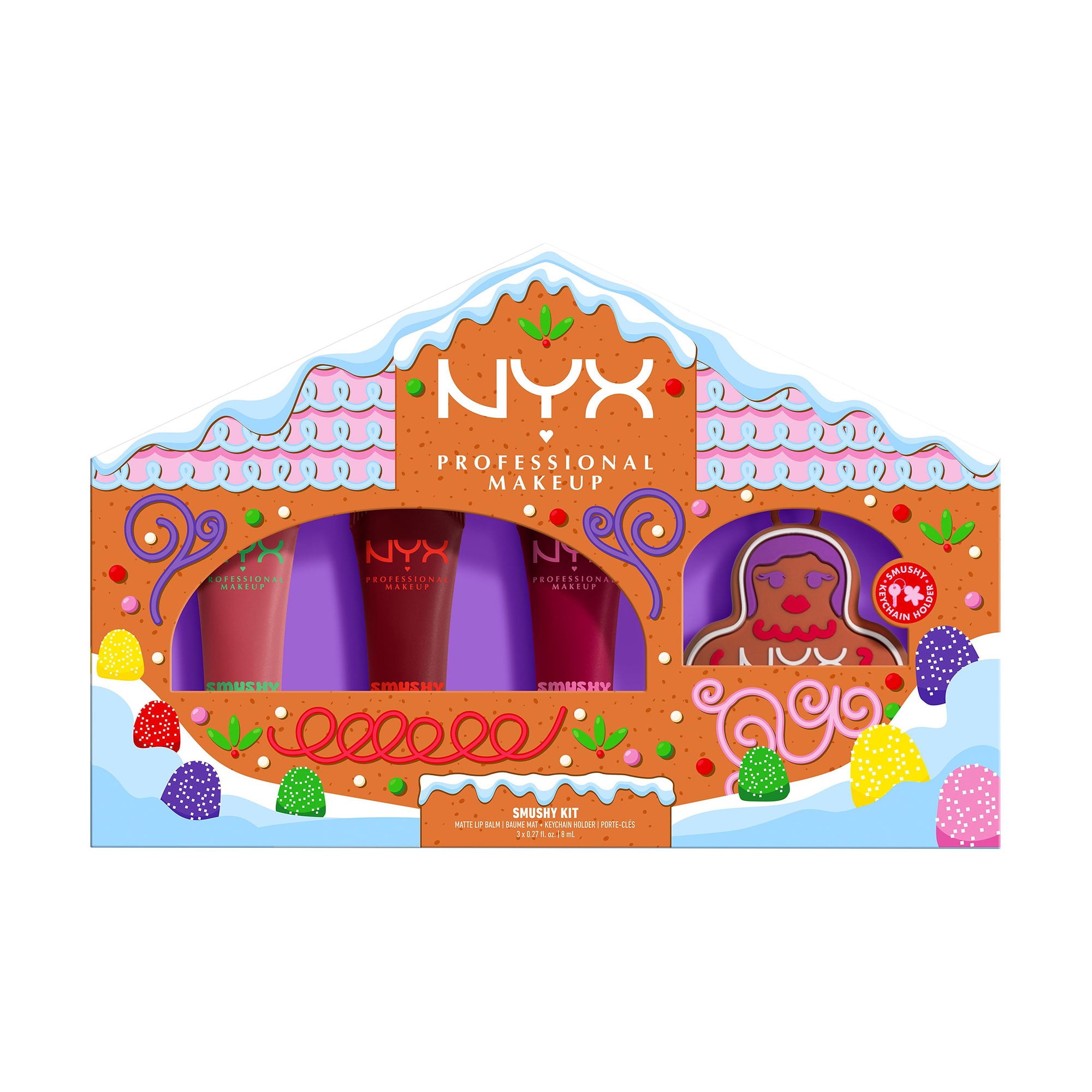 Набір матових бальзамів для губ NYX Professional Makeup Holiday Smushy Kit, 3*8 мл