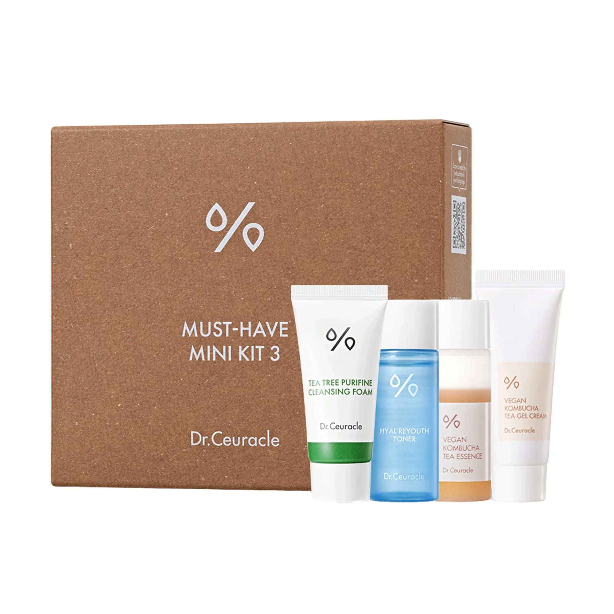 Набір мініатюр для обличчя Dr.Ceuracle Must-Have Mini Kit 3 (пінка для вмивання, 10 мл + тонер, 19 мл + есенція, 18 мл + крем, 15 мл)