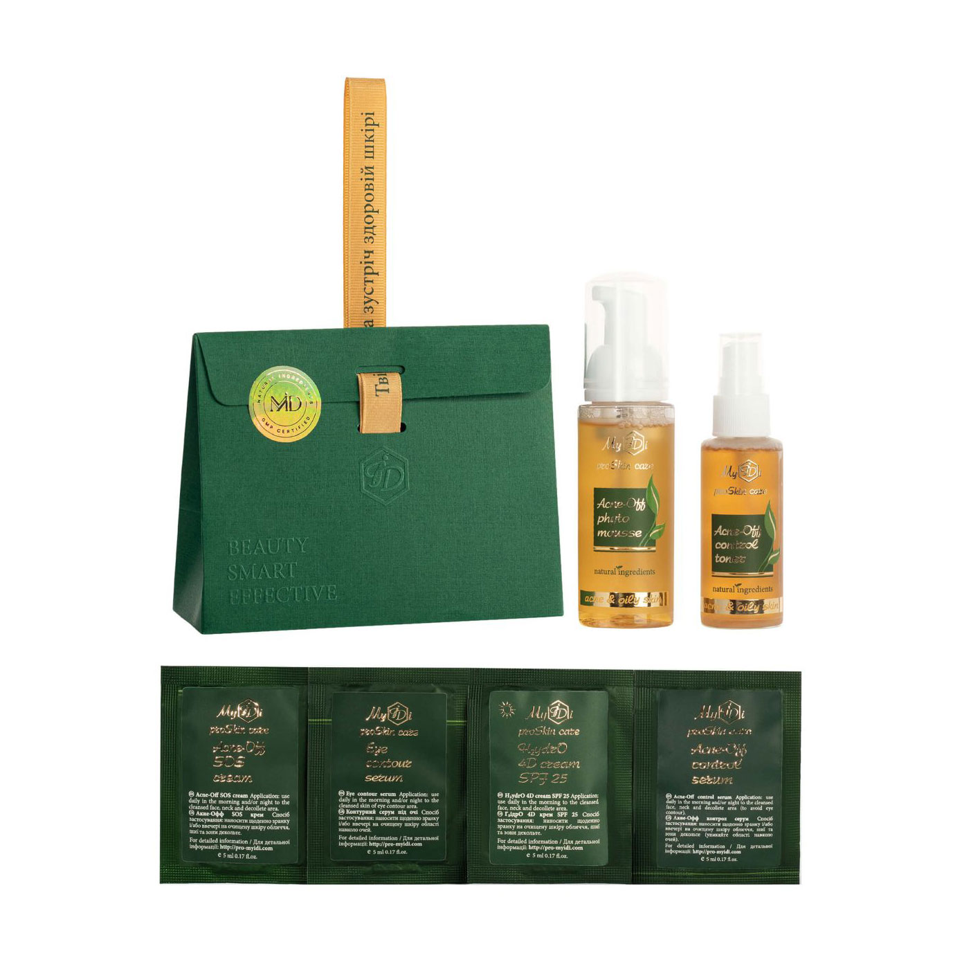 Набір мініатюр для обличчя MyIDi Combi-Oily Mini Set для комбінованої шкіри схильної до жирності, 6 предметів