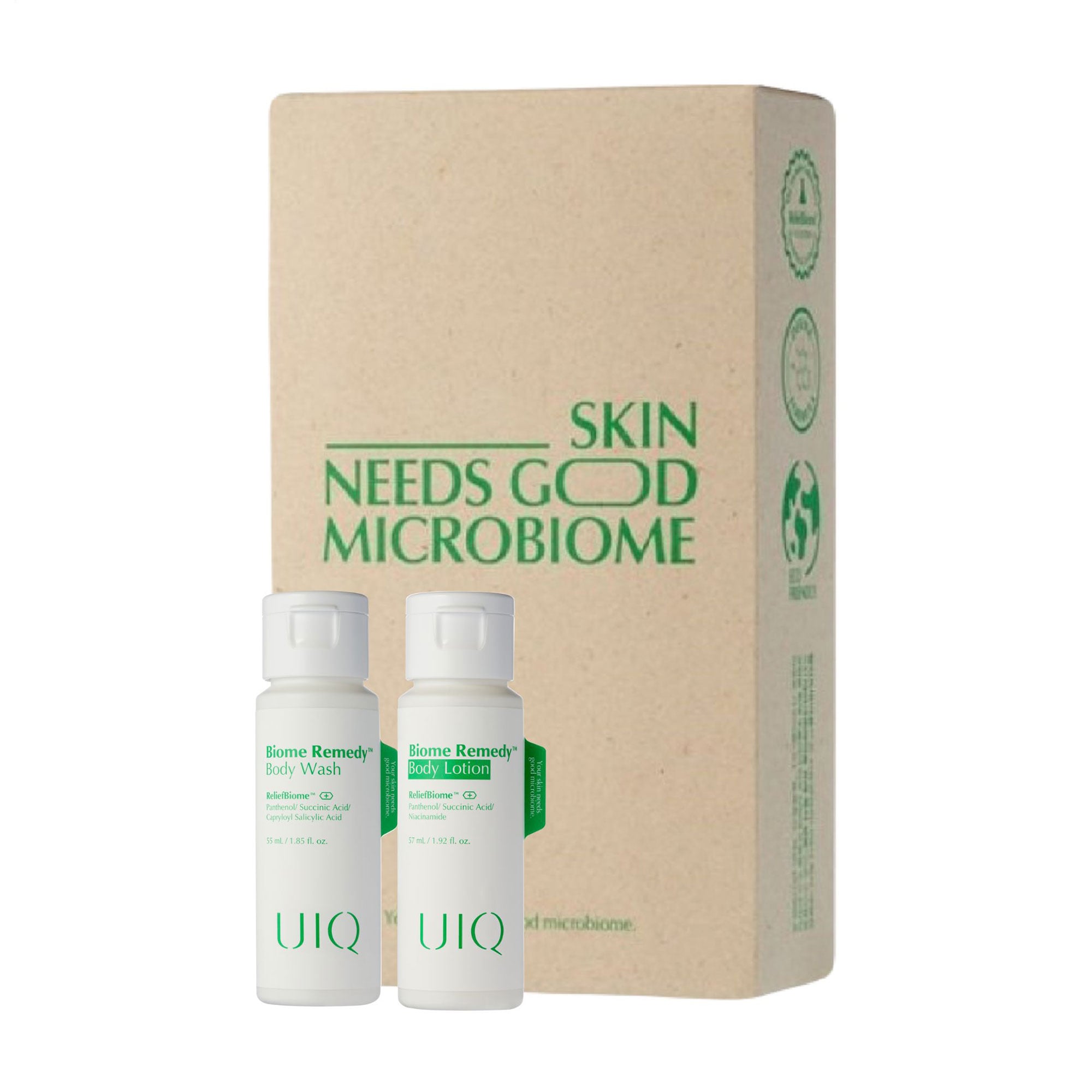 Набір мініатюр для тіла UIQ Biome Remedy Mini Duo (лосьйон, 57 мл + гель для душу, 55 мл)