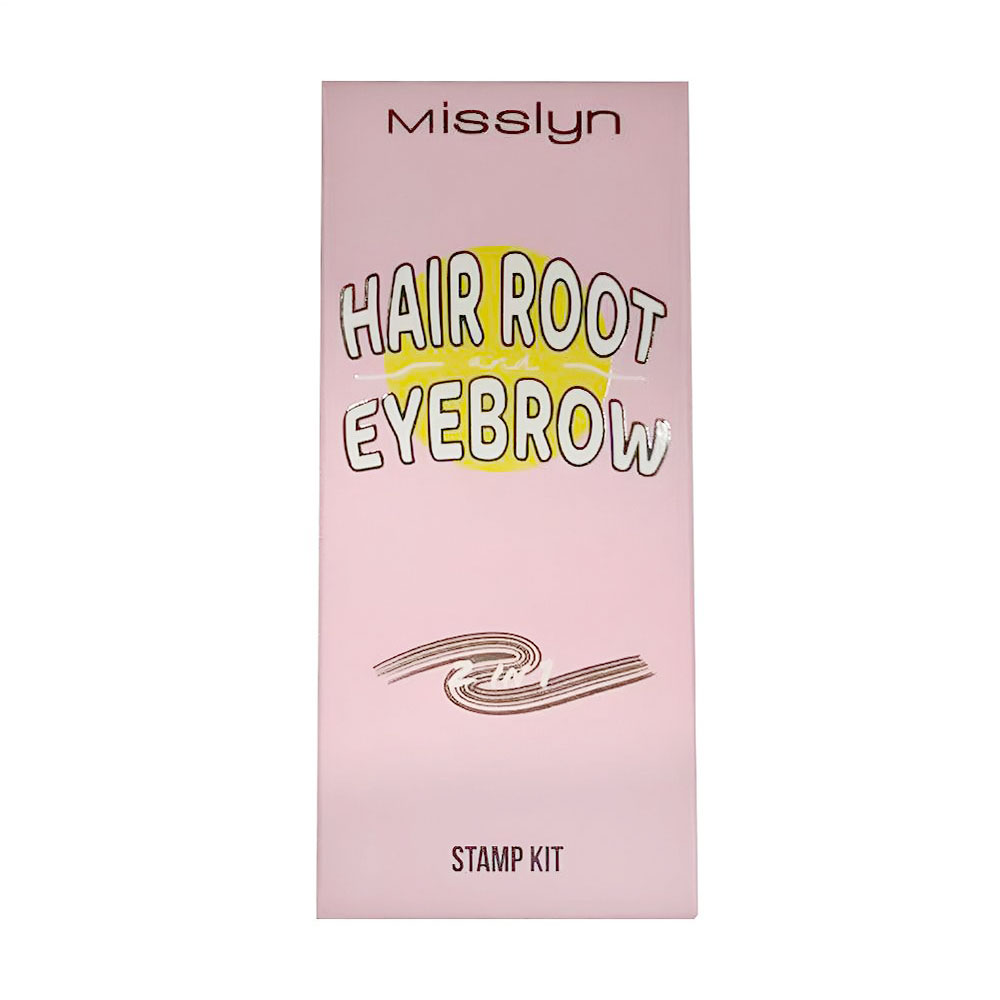 Набір Misslyn Hair Root And Eyebrown 2 In 1 Stamp Kit 02 Dark Brown (штамп для брів та коренів волосся, 2.4 г + трафарет, 4 шт + пензлик, 1 шт)