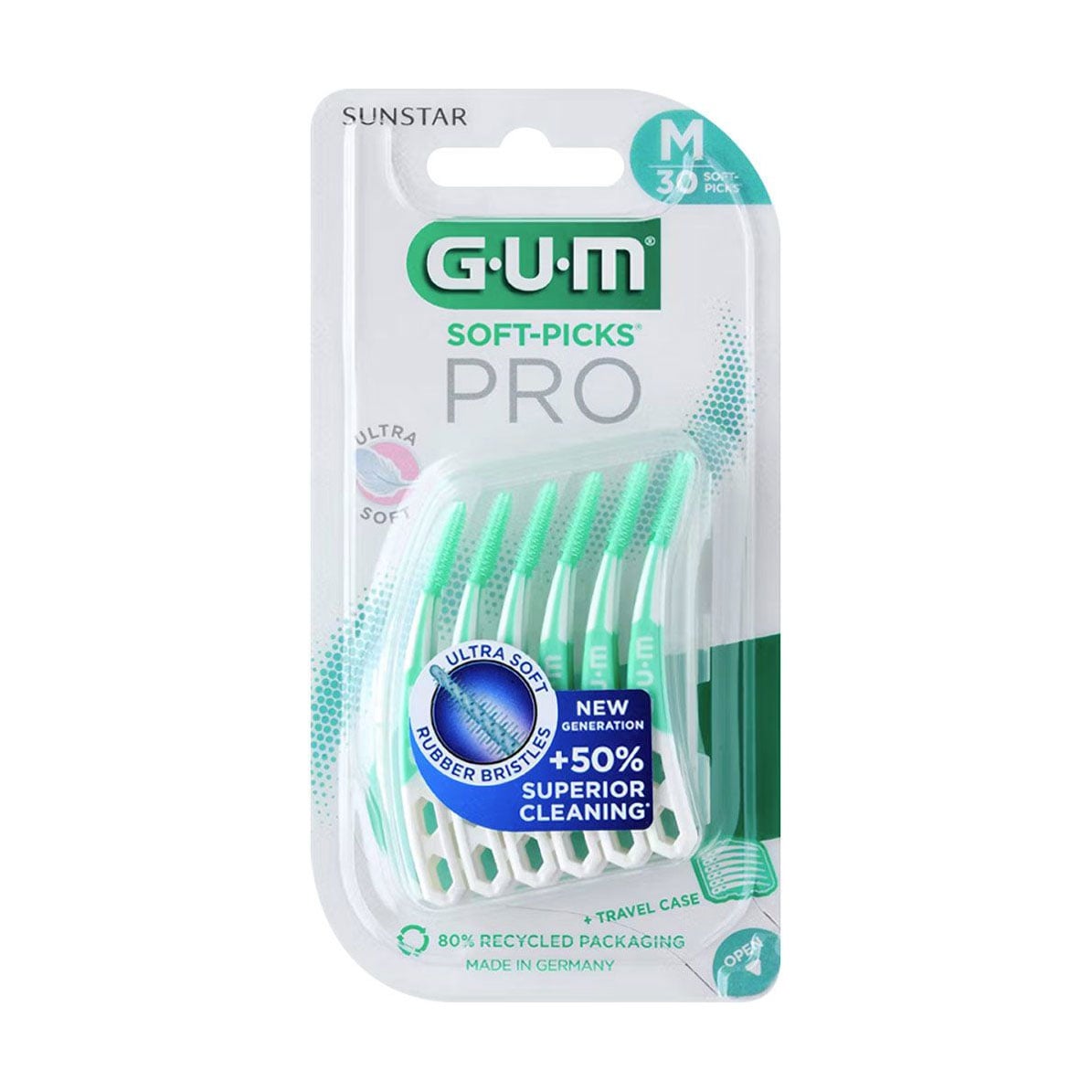 Набір міжзубних щіток GUM Soft-Picks Pro Medium світло-зелені, 30 шт