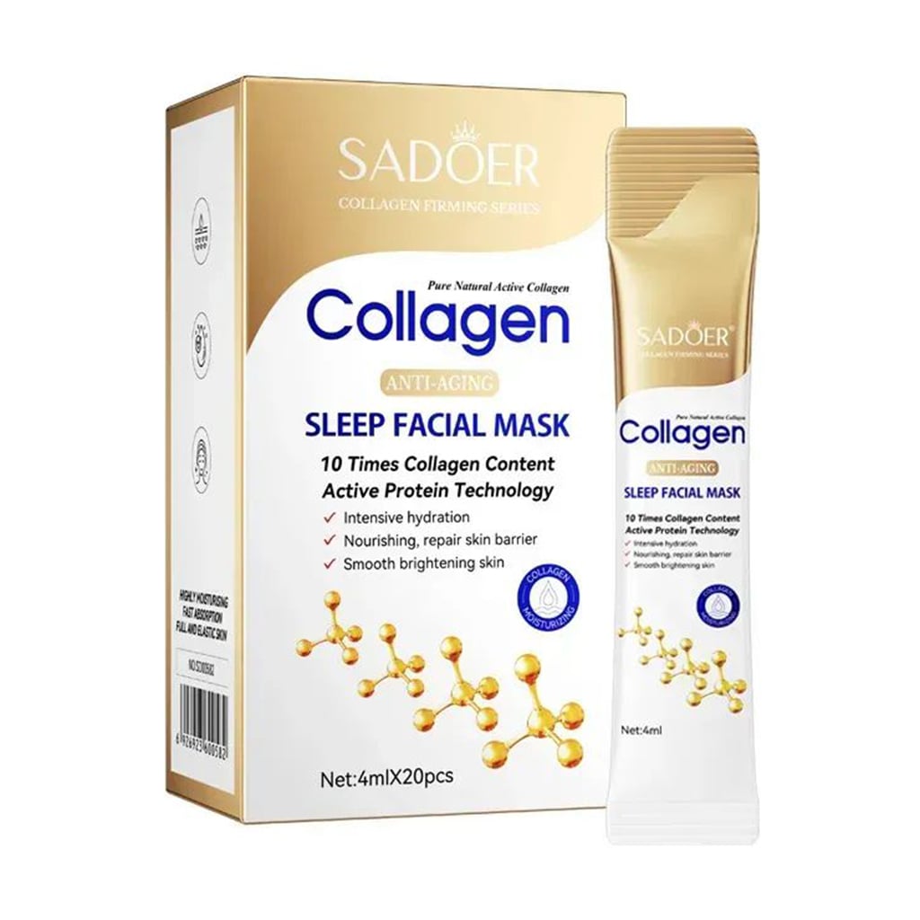 Набір нічних гелевих масок для обличчя Sadoer Collagen Anti-Aging Sleep Facial Mask, 20*4 мл