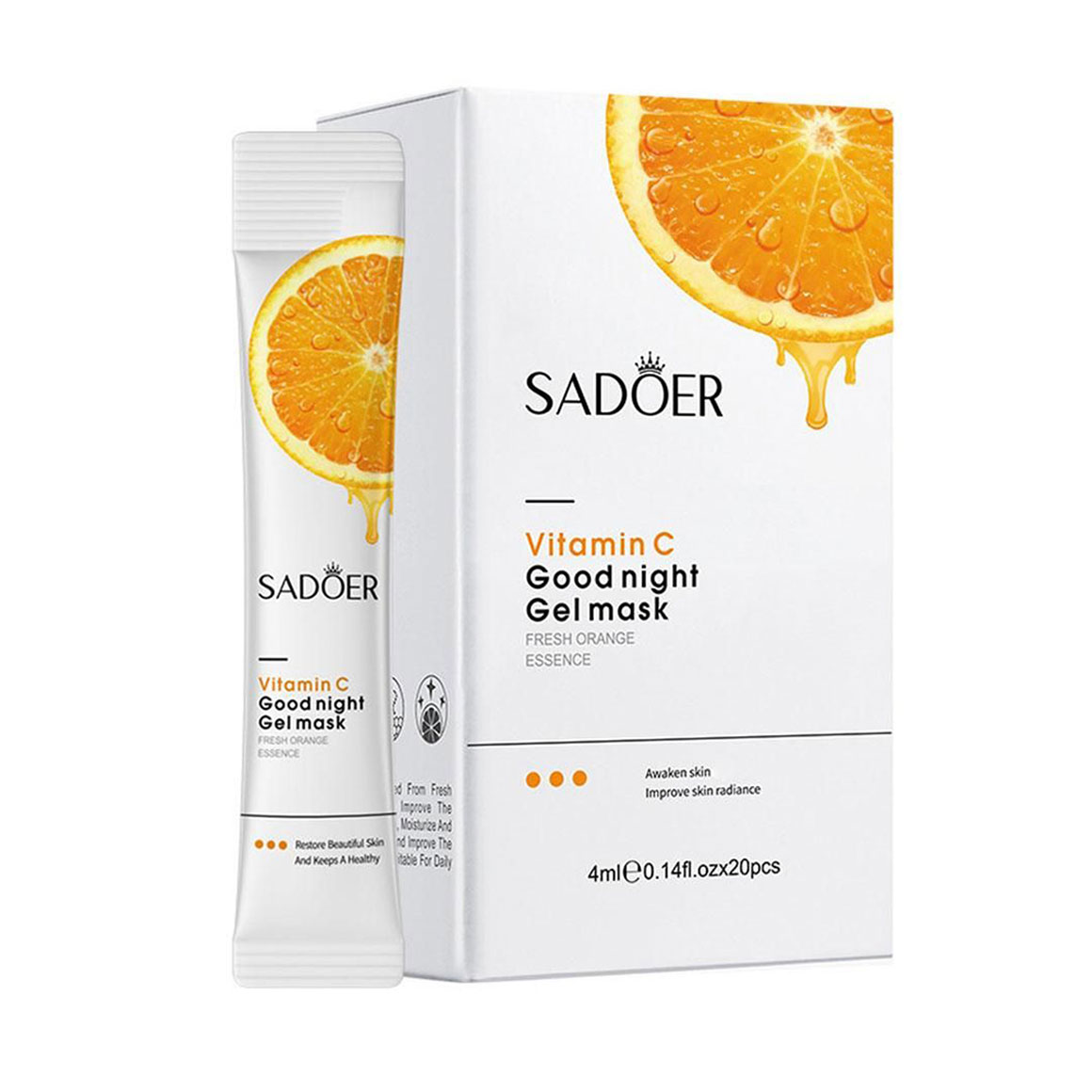 Набір нічних масок для обличчя Sadoer Vitamin C Good Night Gel Mask з вітаміном С, 20*4 мл