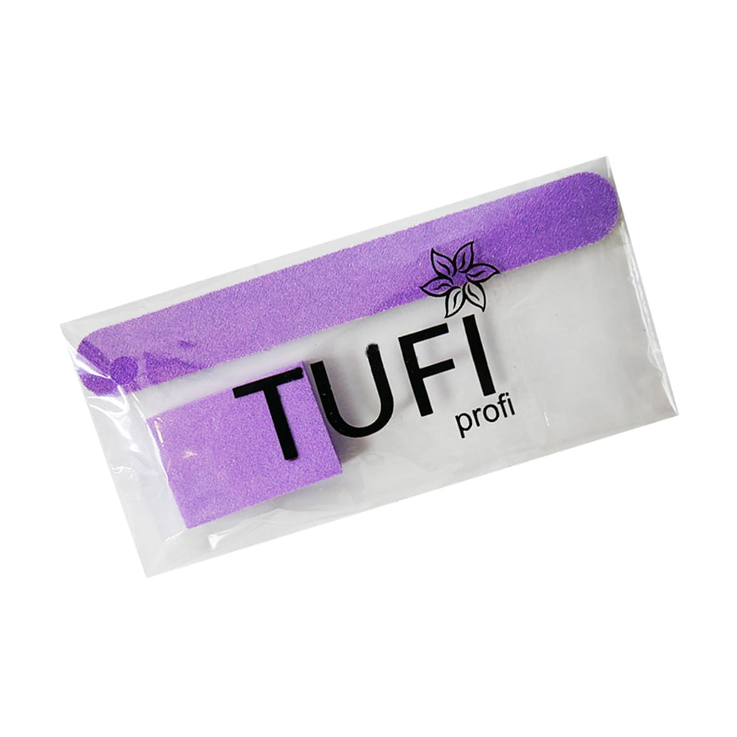 Набір одноразовий для манікюру Tufi profi Premium (пилочка 180/240 гритів, 1 шт + баф 120/120 гритів, фіолетовий, 1 шт), (097775)