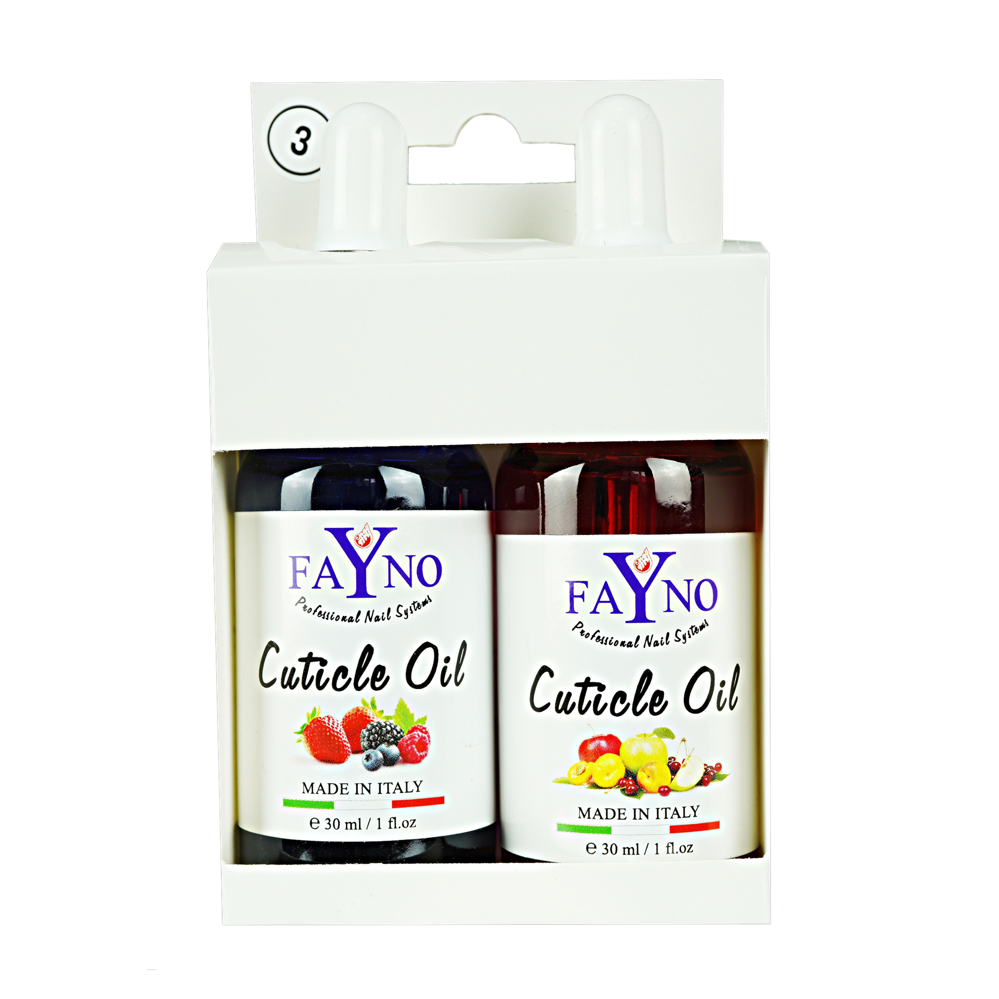 Набір олій для кутикули Fayno Cuticle Oil 3 (ягідний + фруктовий мікс), 2*30 мл