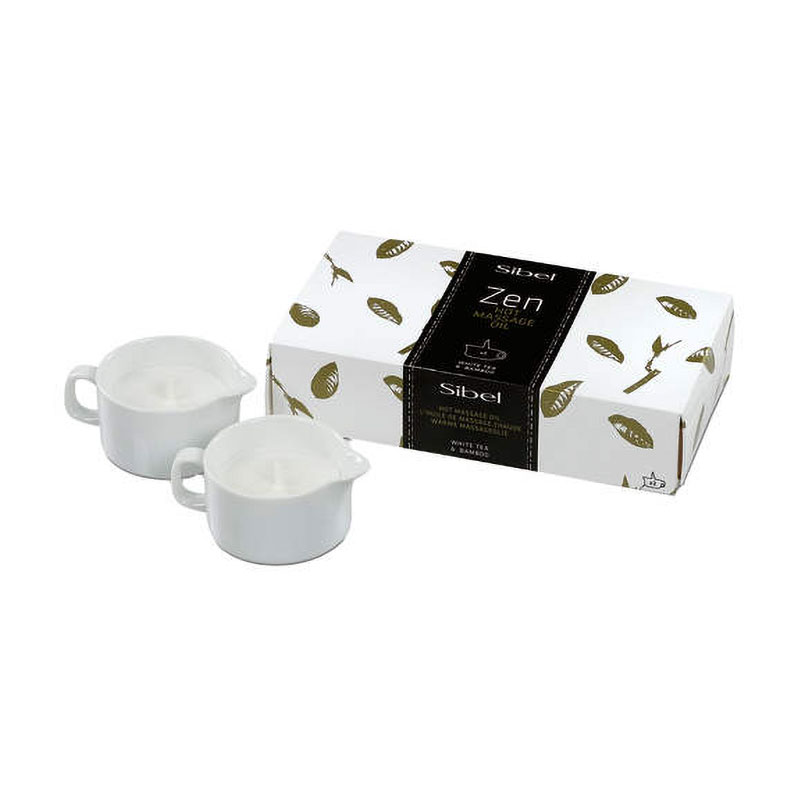 Набір олій-свічок для масажу Sibel Zen Hot Massage Oil White Tee &amp; Bamboo, 2*35 г