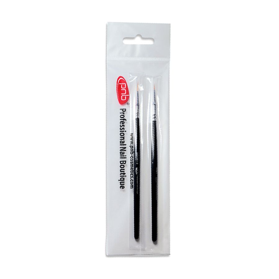 Набір пензликів для дизайну нігтів PNB Set of Brushes Openwork Rim Ажурний обідок, 2 шт