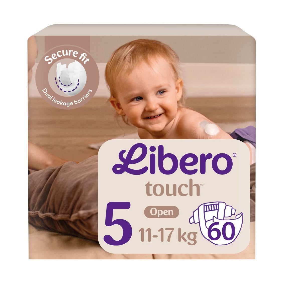 Набір підгузків Libero Touch розмір 5 (11-17 кг), 2*30 шт