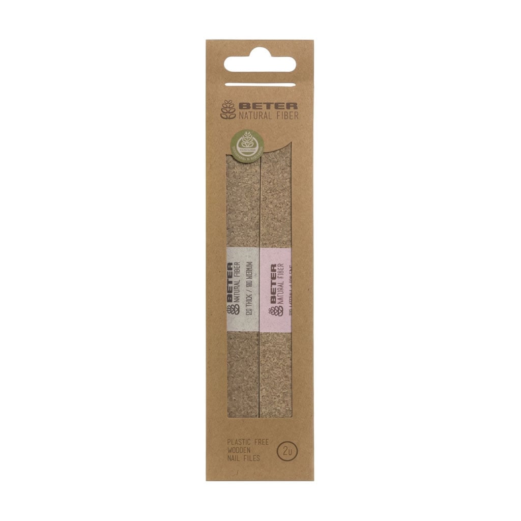 Набір пилок для нігтів BETER Natural Fiber (180/220 грит, 1 шт + 120/180 грит, 1 шт)
