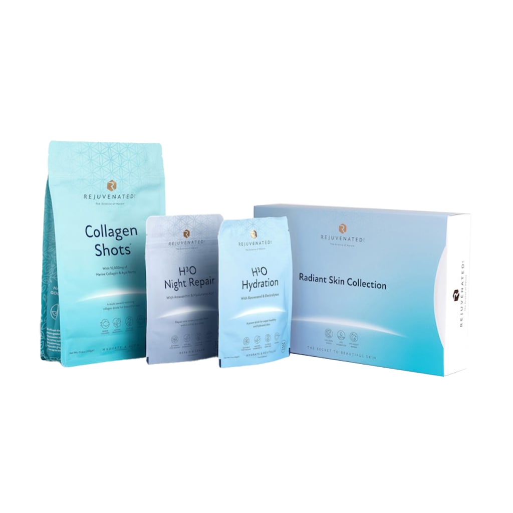 Набір Rejuvenated Radiant Skin Collection (колаген, 330 г + комплекс, 60 г + капсули для нічного відновлення та зволоження шкіри, 30 капсул)