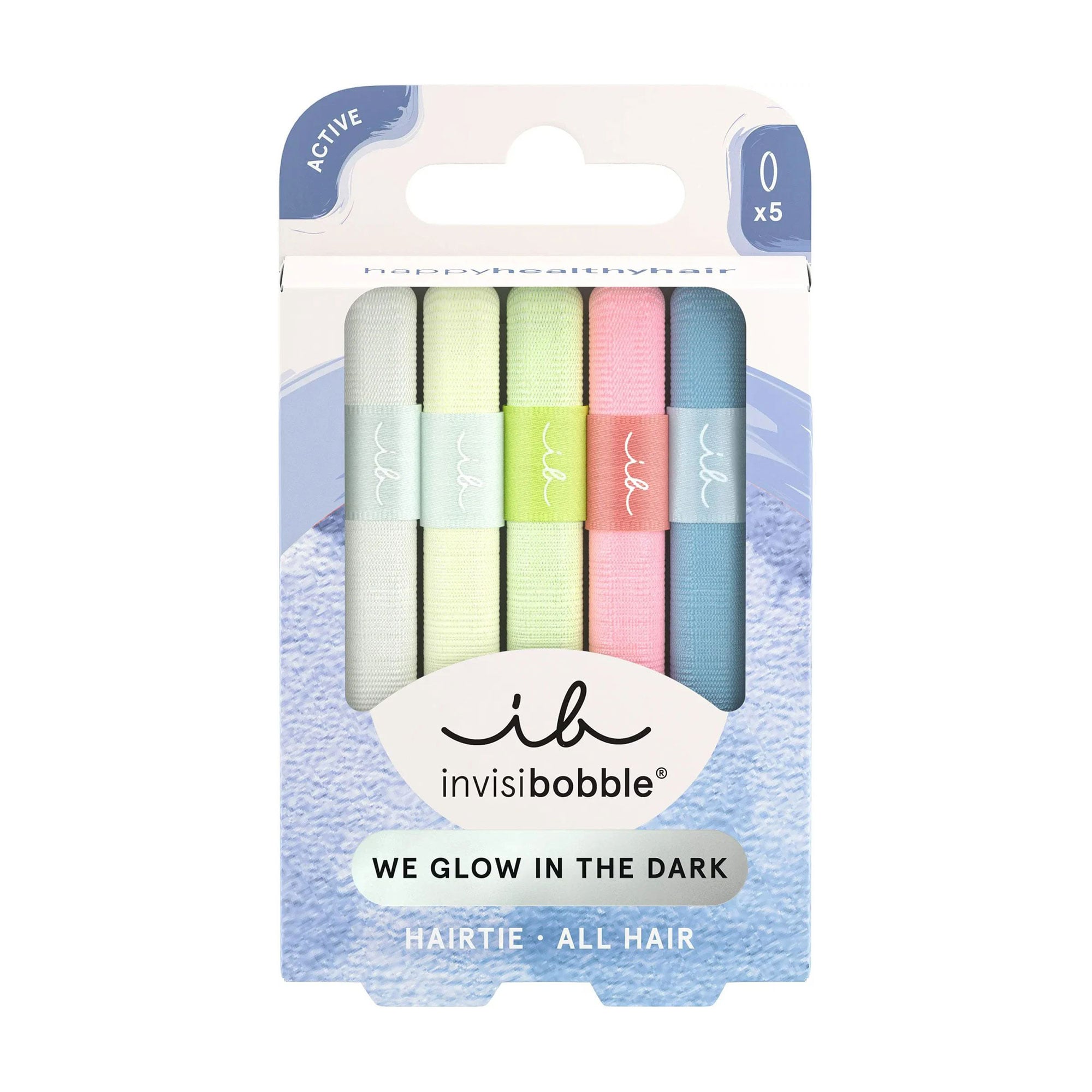 Набір резинок-браслетів для волосся Invisibobble Hairtie Glow In The Dark, 5 шт