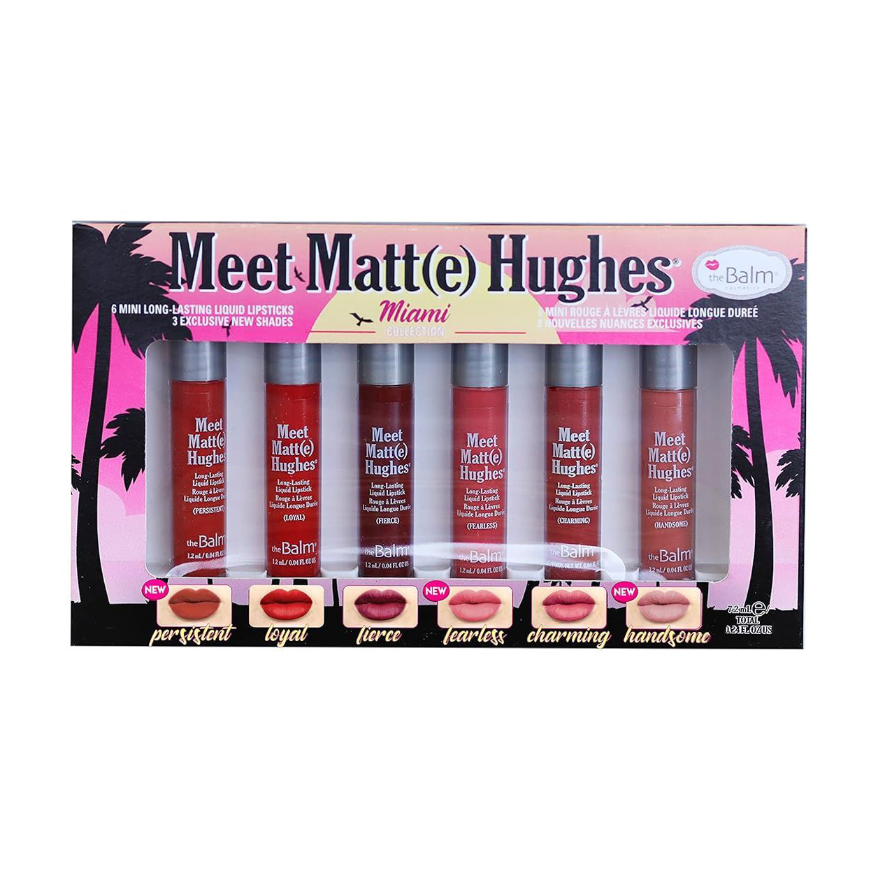 Набір рідких матових помад theBalm Meet Matte Hughes Miami, 6*1.2 мл
