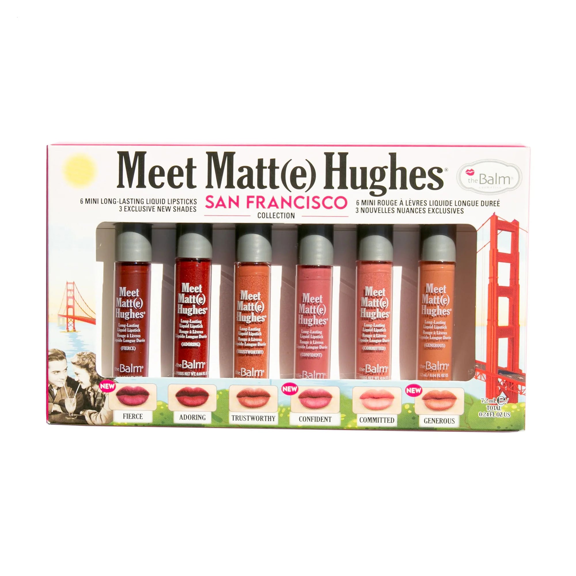 Набір рідких матових помад theBalm Meet Matt(e) Hughes Mini Kit San Francisco, 6*1.2 мл