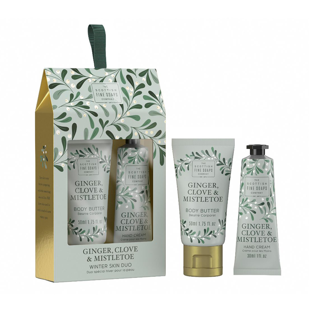 Набір Scottish Fine Soaps Ginger, Clove &amp; Mistletoe Winter Skin Duo (батер для тіла, 50 мл + крем для рук, 30 мл)