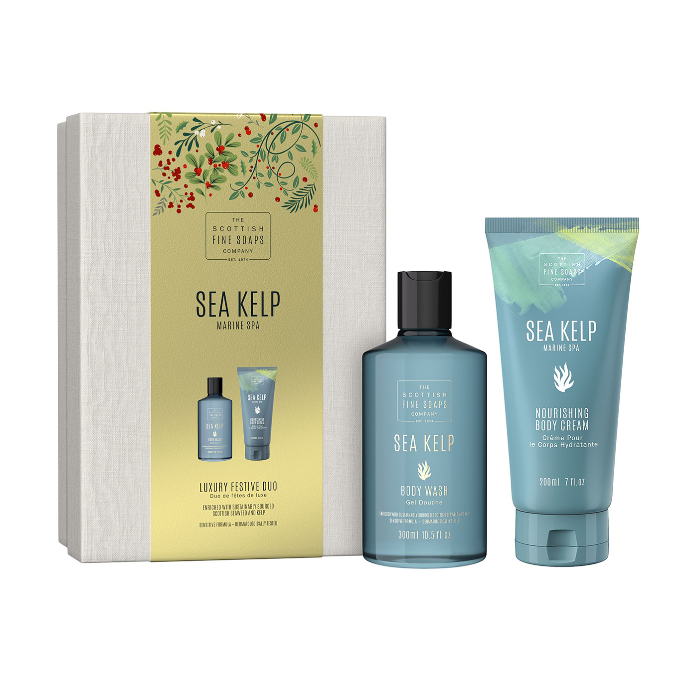 Набір Scottish Fine Soaps Sea Kelp Marine Spa Luxury Festive Duo (гель для душу, 300 мл + крем для тіла, 200 мл)