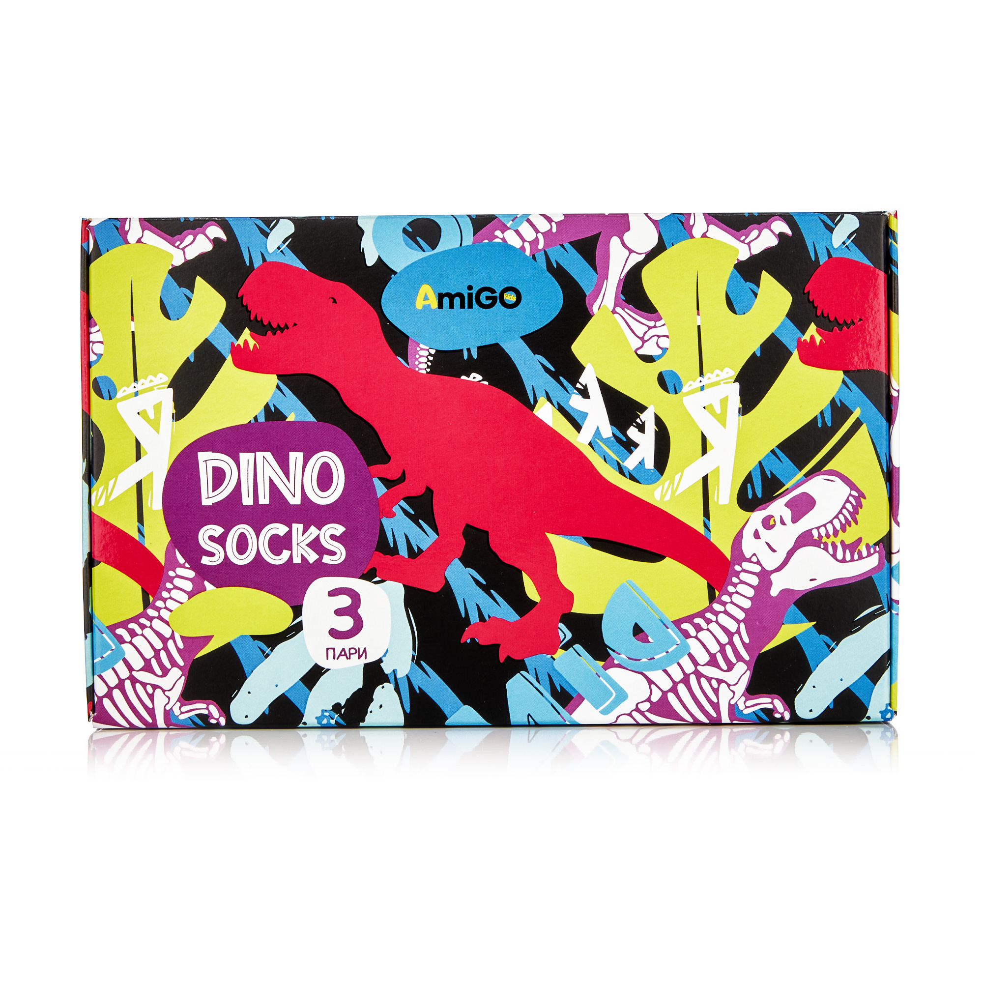 Набір шкарпеток дитячих AmiGO, Dinosocks, 3 пари, розмір 16-18