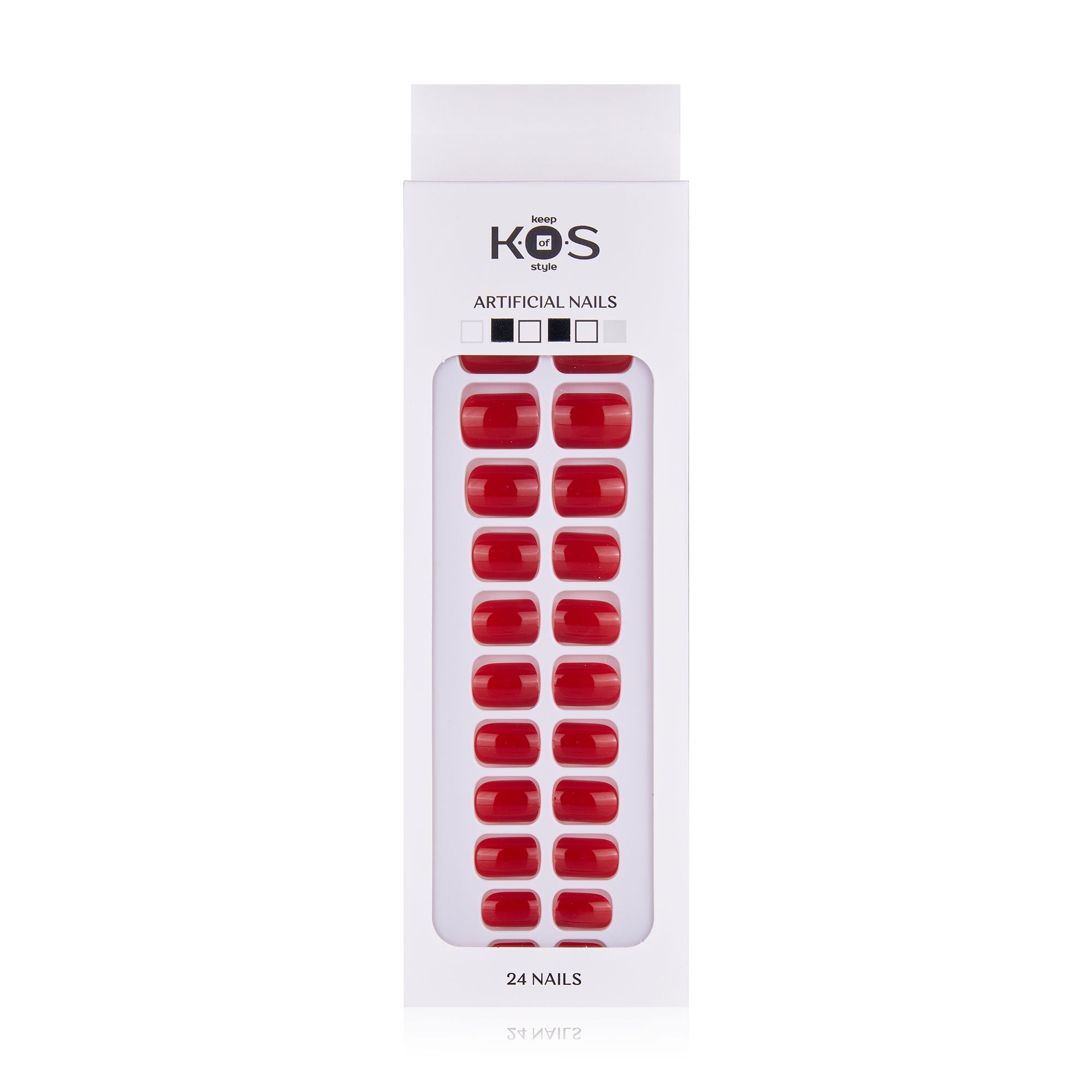 Набір штучних нігтів K.O.S Keep Of Style м'який квадрат, темно-червоний
