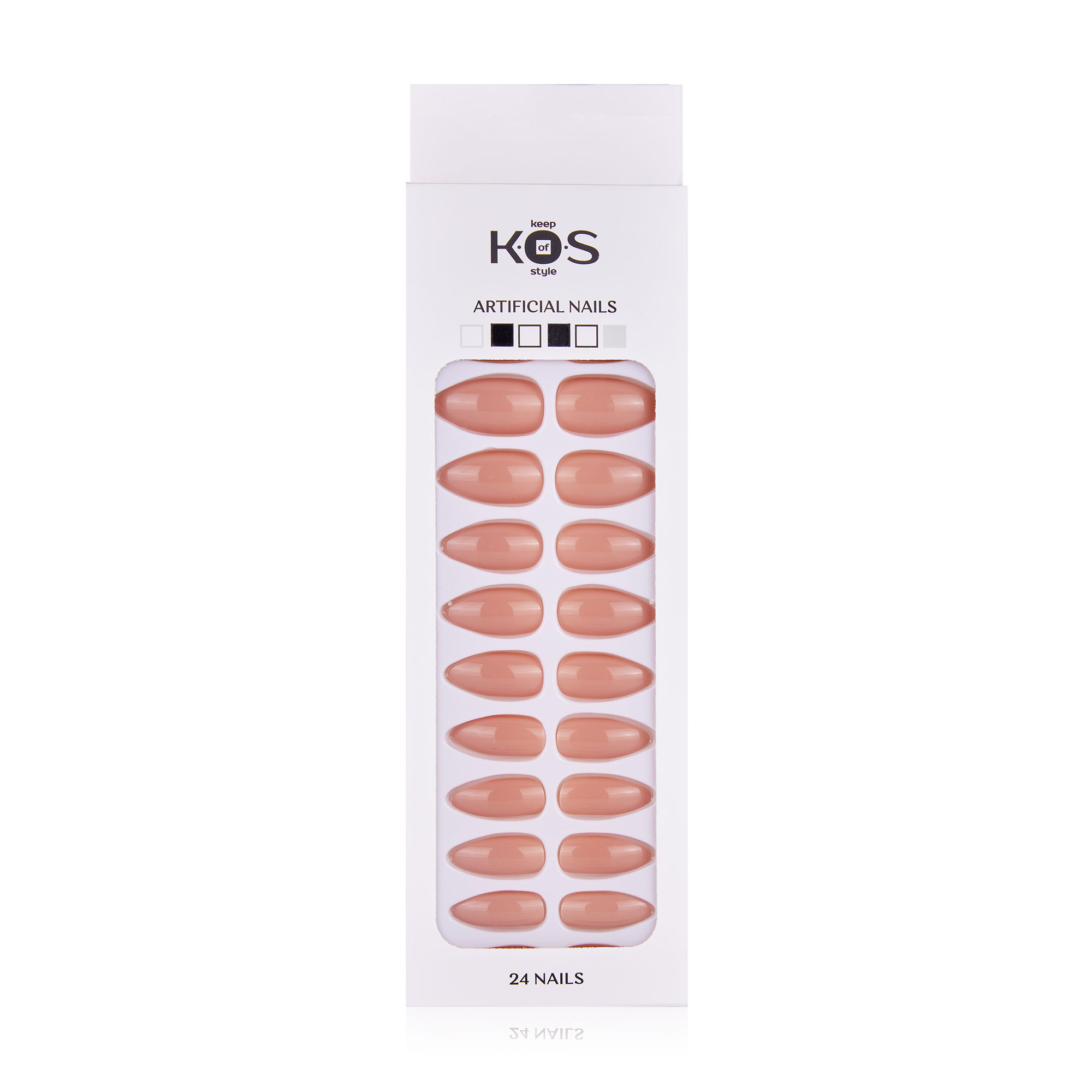 Набір штучних нігтів K.O.S Keep Of Style мигдаль, бежевий