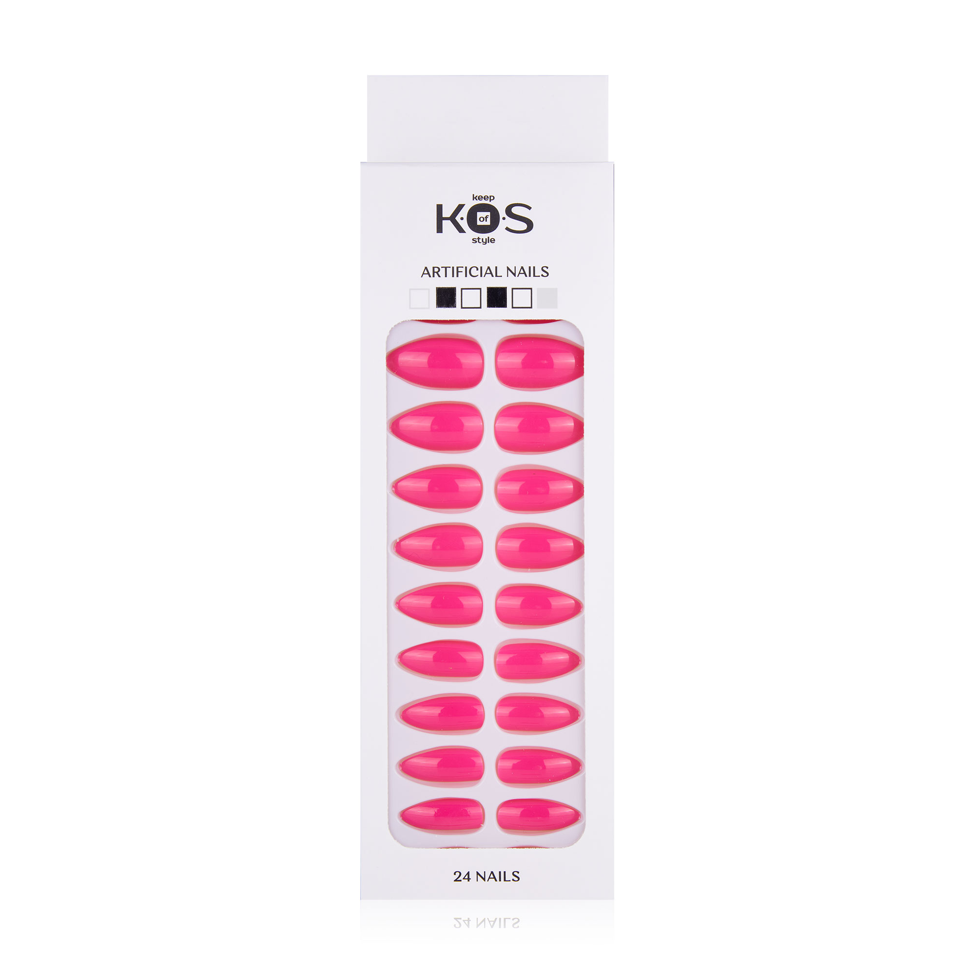 Набір штучних нігтів K.O.S Keep Of Style мигдаль, яскраво-рожевий