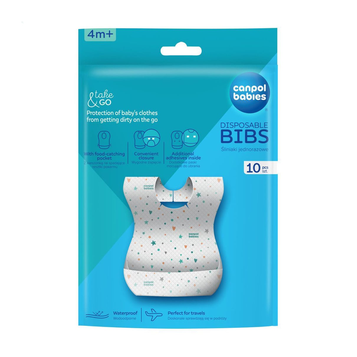 Набір слинявчиків Canpol Babies одноразових, від 4 місяців, 10 шт (1/800)