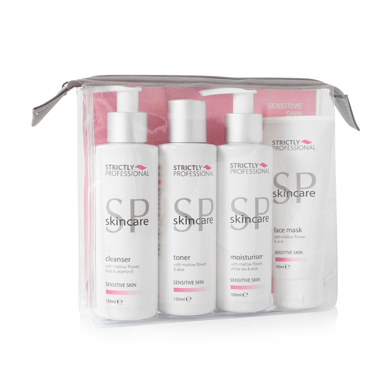 Набір Strictly Professional SP Skincare для чутливої шкіри обличчя (молочко, 150 мл + тонік, 150 мл + емульсія, 100 мл + маска, 100 мл)