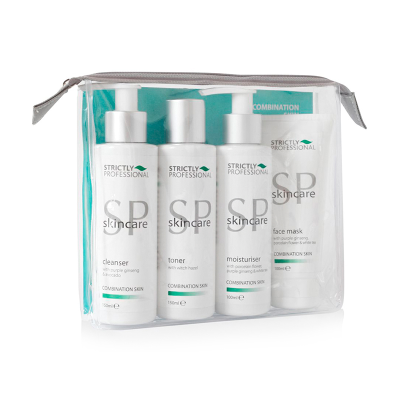 Набір Strictly Professional SP Skincare для комбінованої шкіри обличчя (молочко, 150 мл + тонік, 150 мл + емульсія, 100 мл + маска, 100 мл)
