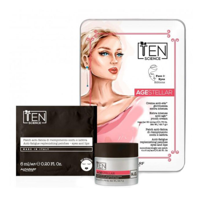 Набір Ten Science Age Stellar Kit (крем для обличчя, 50 мл + патчі для шкіри навколо очей та губ, 4*6 мл)