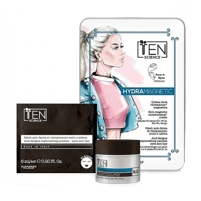 Набір Ten Science Hydramagnetic Kit (крем для обличчя, 50 мл + патчі для шкіри навколо очей та губ, 4*6 мл)