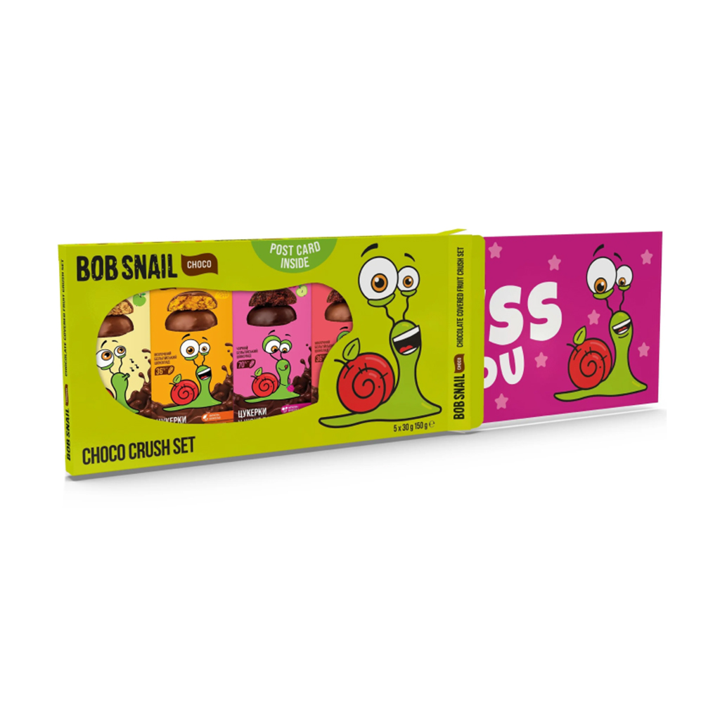 Набір цукерок Bob Snail Choco Crush Set з подарунковою листівкою, 5*30 г