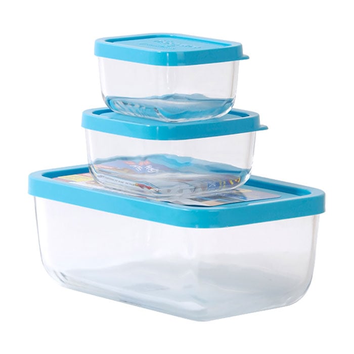 Набір ємностей Bormioli Rocco Set 3 Pcs Compact 21*13 см (1.4 л), 10*10 см (345 мл), 10*7 см (220 мл) (390210SA1021990)