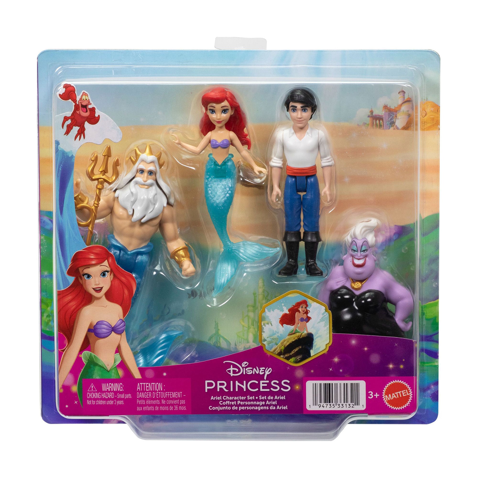 Набір з мініляльками Disney Princess Русалонька Аріель та друзі, від 3 років, 4 шт (JHG84)