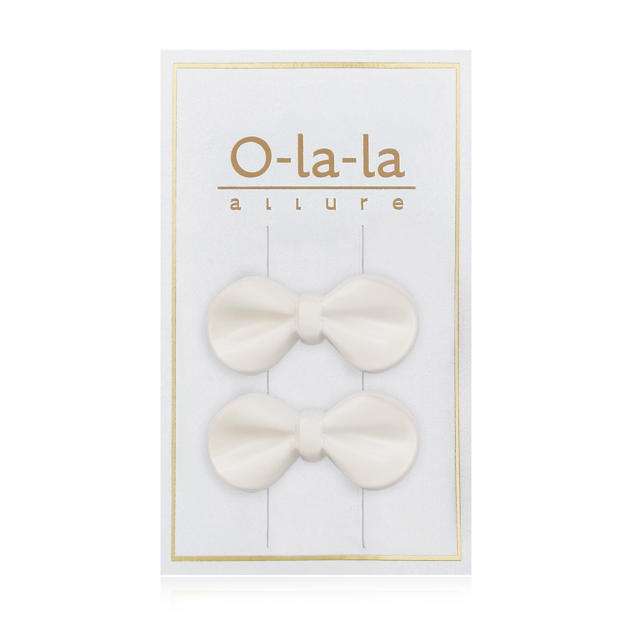 Набір заколок для волосся O-la-la білі, 2 шт (24-RB154)