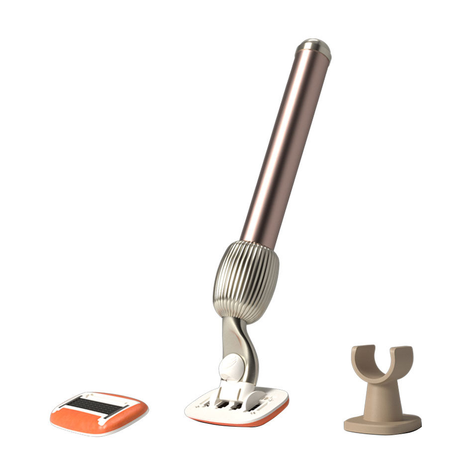 Набір засобів для гоління Fler The Razor Starter Set Blush Soft And Metallic (бритва, 1 шт + тримач, 1 шт + лезо, 2 шт)
