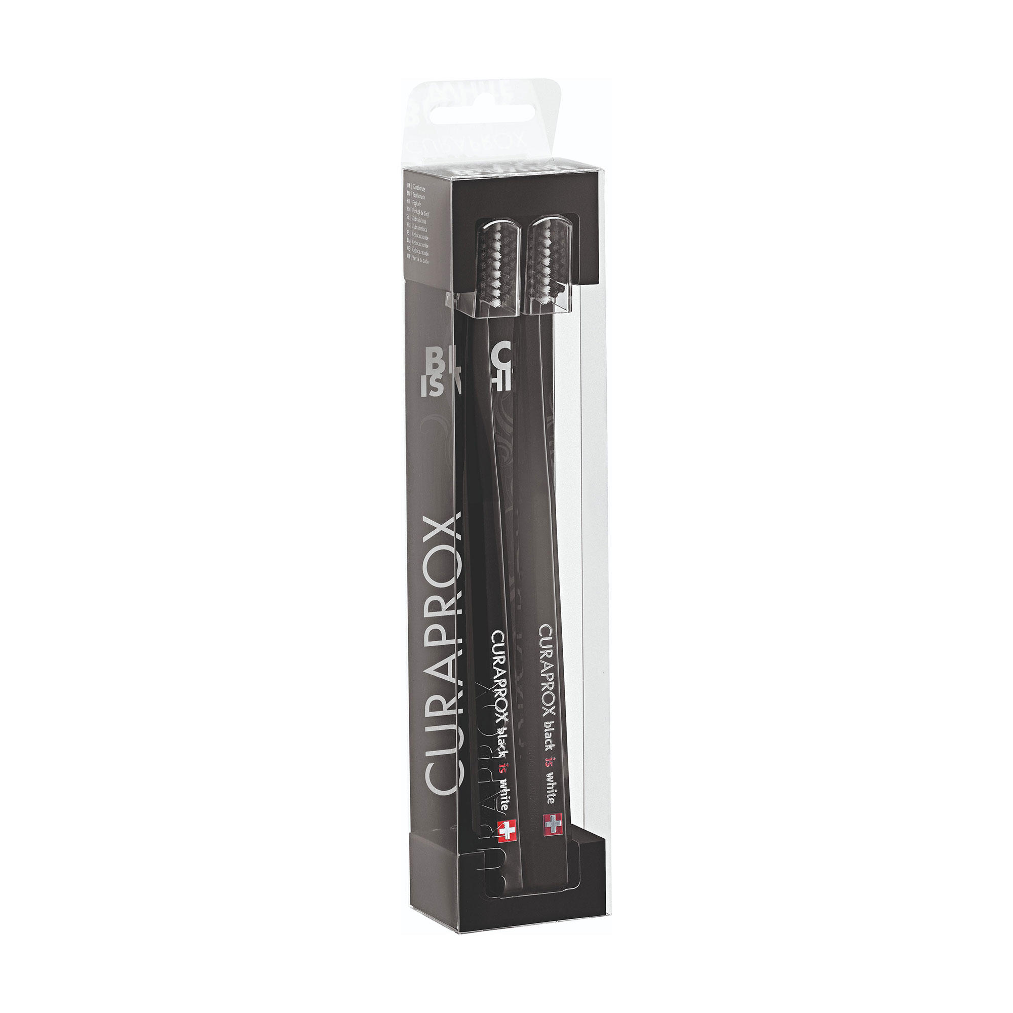 Набір зубних щіток Curaprox Duo Black Is White чорні, 2 шт