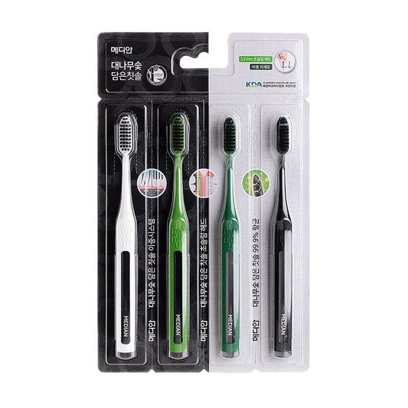 Набір зубних щіток Median Bamboo Charcoal Toothbrush, 4 шт