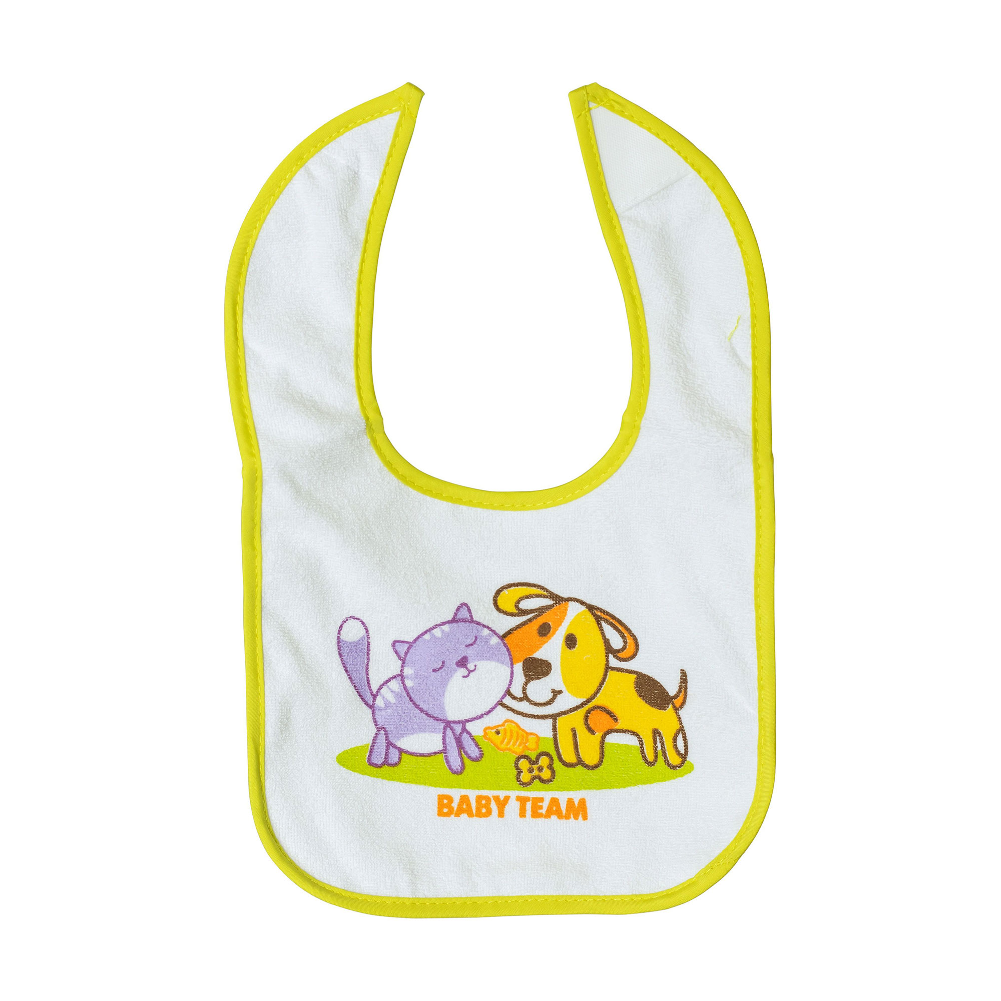 Нагрудник Baby Team Котик та собачка, на липучках, від 4 місяців (6506)