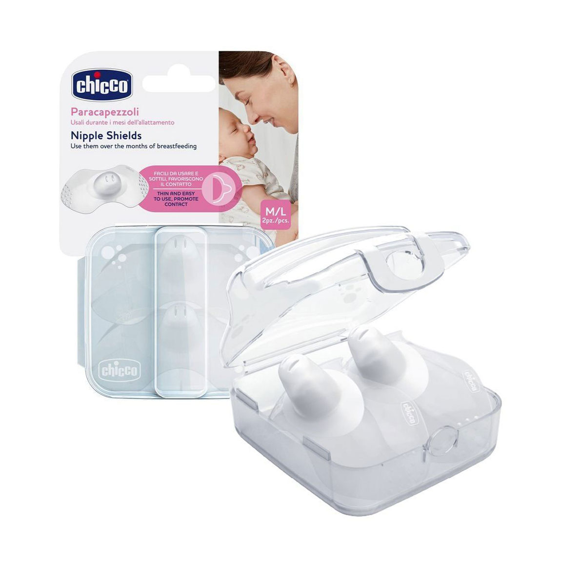 Накладки на соски Chicco SkinToSkin Nipple Shields, розмір M/L, 2 шт (09034.00)