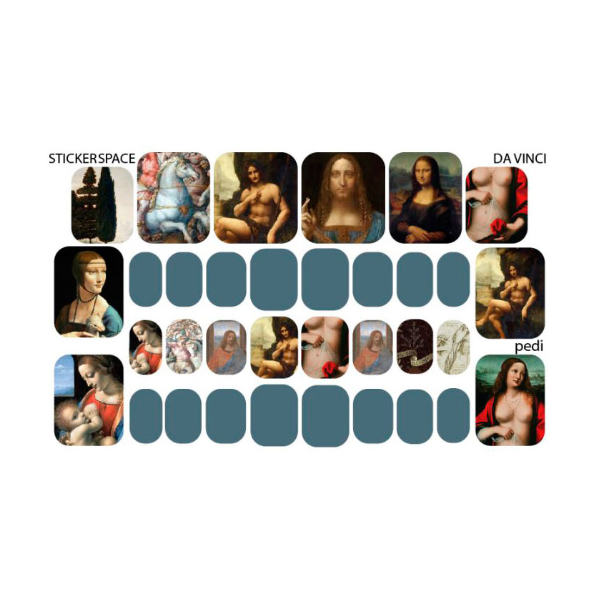 Наліпки для дизайну нігтів StickersSpace Leonardo Da Vinci Pedi (122112)