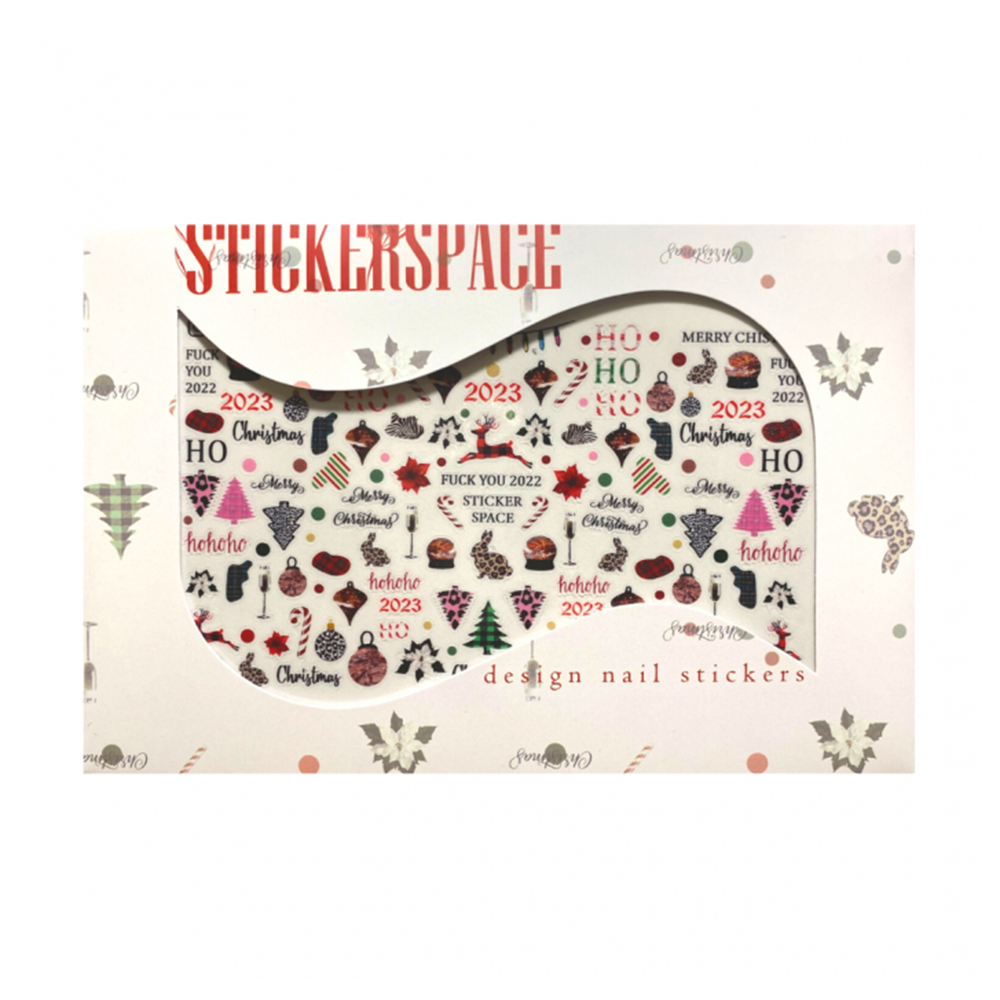 Наліпки для дизайну нігтів StickersSpace Marry Christmas Standart (91012)