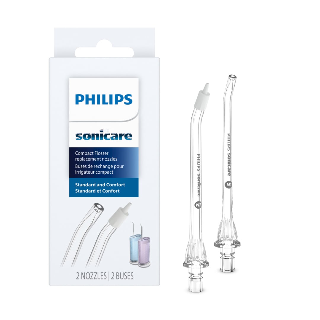 Насадки для іригатора PHILIPS Sonicare Compact Flosser 1000 HX3072/00 прозорі, 2 шт