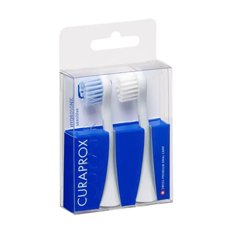 Насадки для звукової електричної зубної щітки Curaprox Hydrosonic Sensitive, White, 2 шт