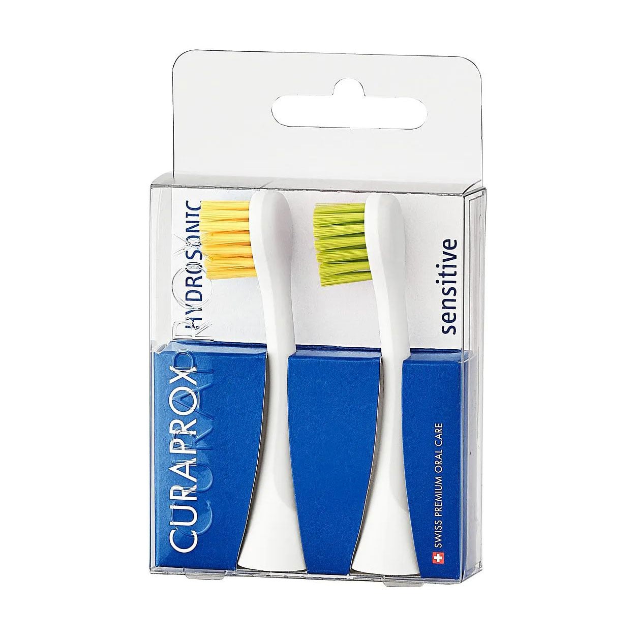 Насадки для звукової електричної зубної щітки Curaprox Hydrosonic Sensitive, Yellow-Green, 2 шт