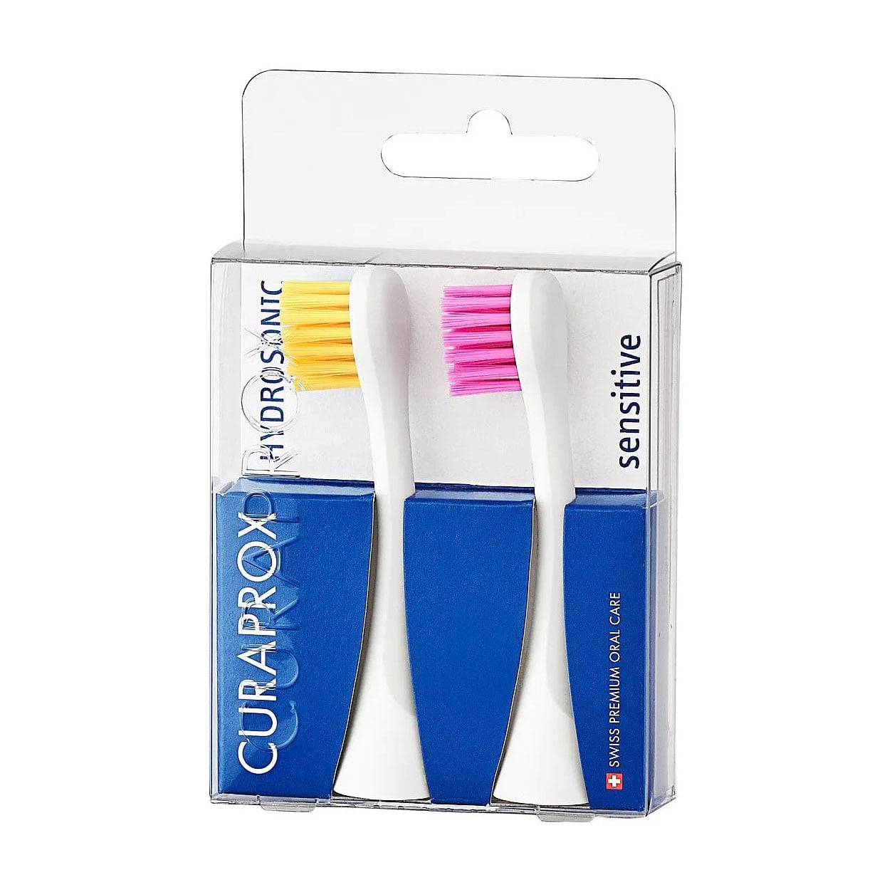 Насадки для звукової електричної зубної щітки Curaprox Hydrosonic Sensitive, Yellow-Pink, 2 шт