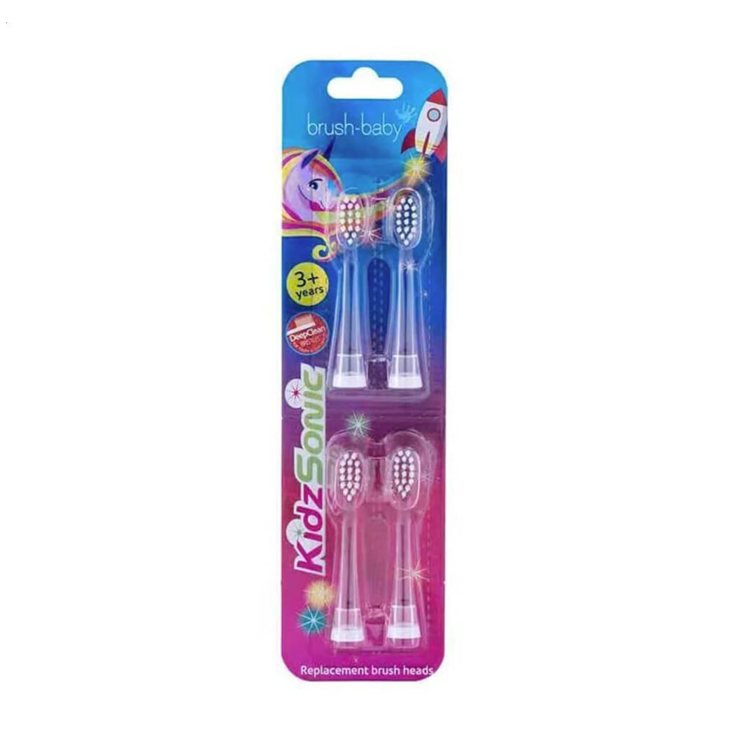 Насадки до дитячої електричної зубної щітки Brush-Baby KidzSonic від 3 років, 4 шт
