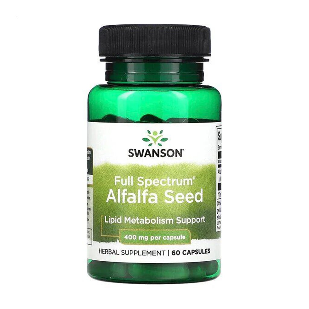 Насіння люцерни Swanson Full Spectrum Alfalfa Seed 400 мг, 60 капсул