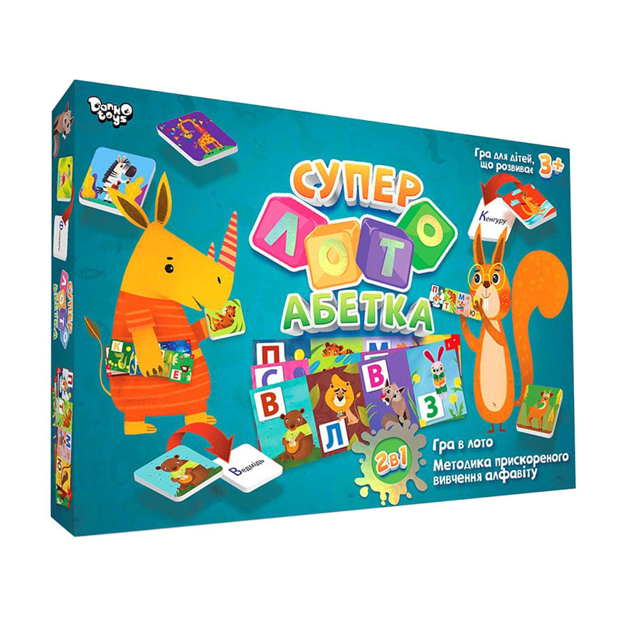 Настільна гра Danko Toys Супер лото абетка, від 3 років (СЛА-01U)