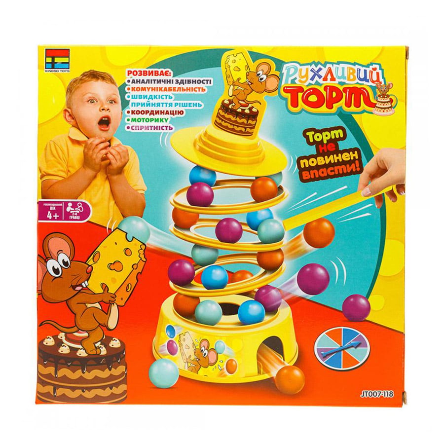 Настільна гра Kingso Toys Рухливий торт, від 4 років, 5.5*27*27 см (JT007-118)