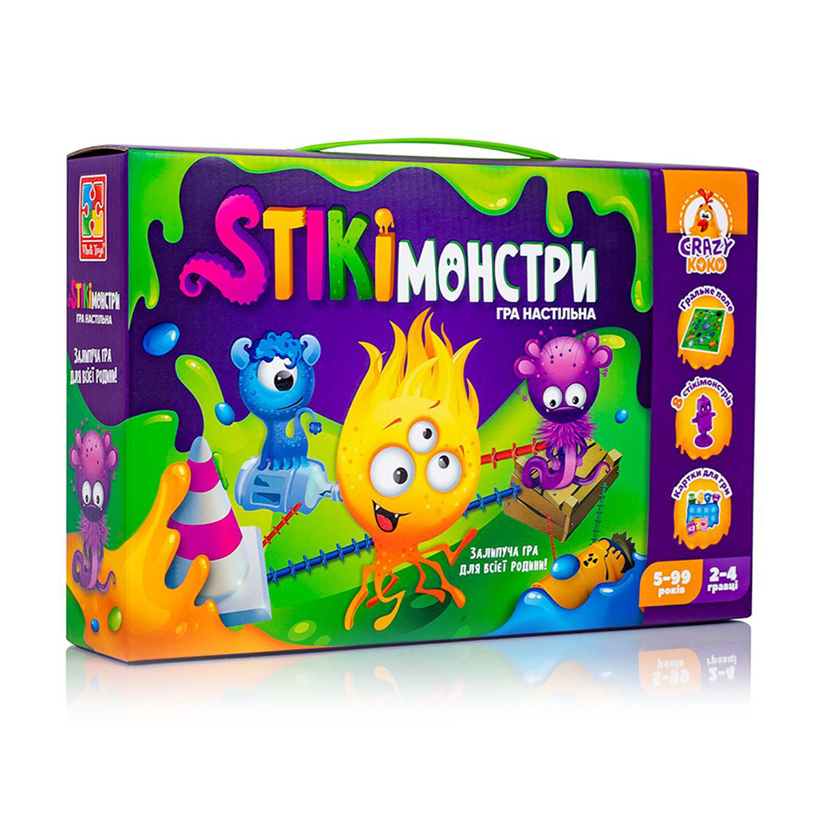 Настільна гра Vladi Toys Стікімонстри, українською мовою, 29 деталей, від 5 років (VT8055-35)
