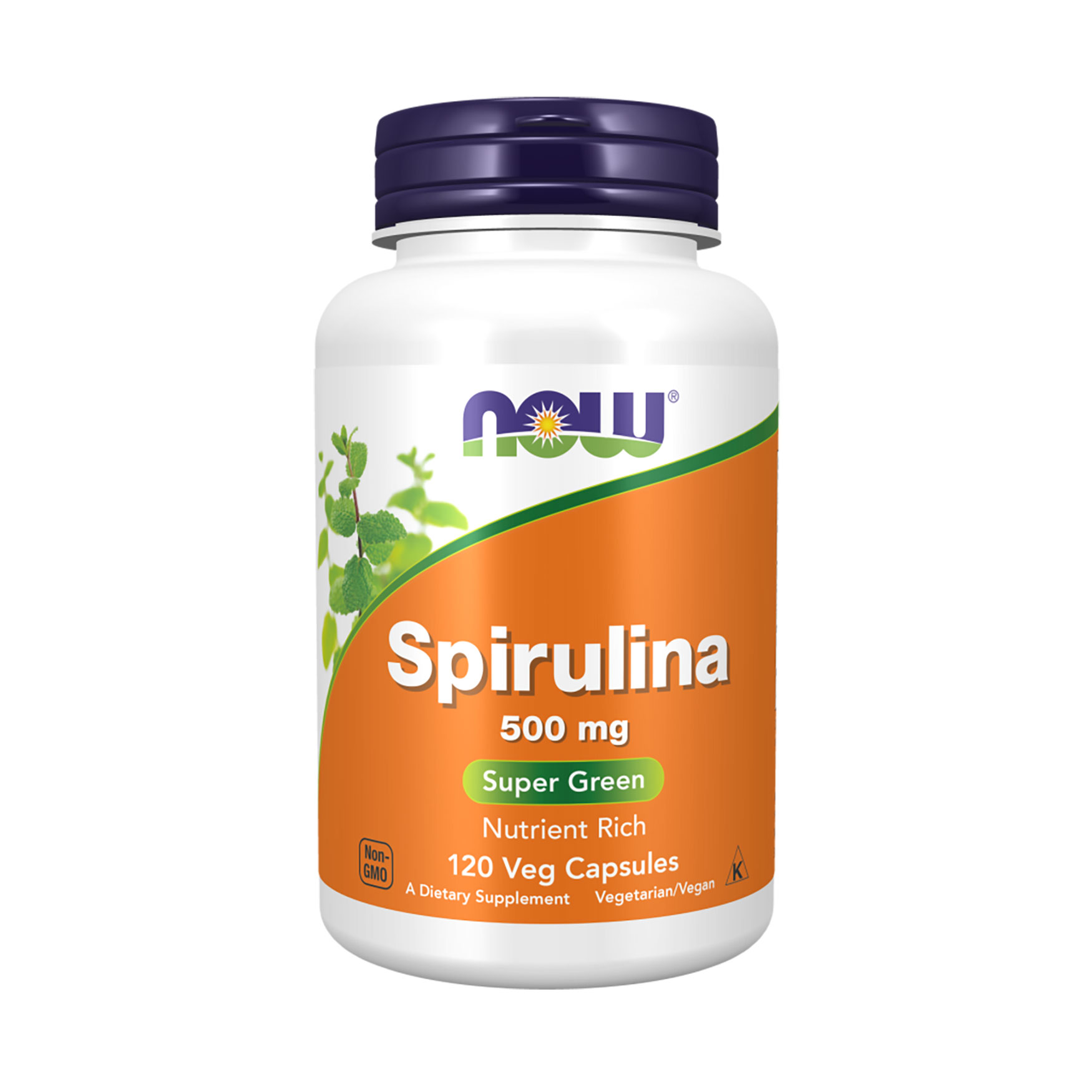 Натуральна спіруліна NOW foods Natural Spirulina 500 мг, 120 капсул